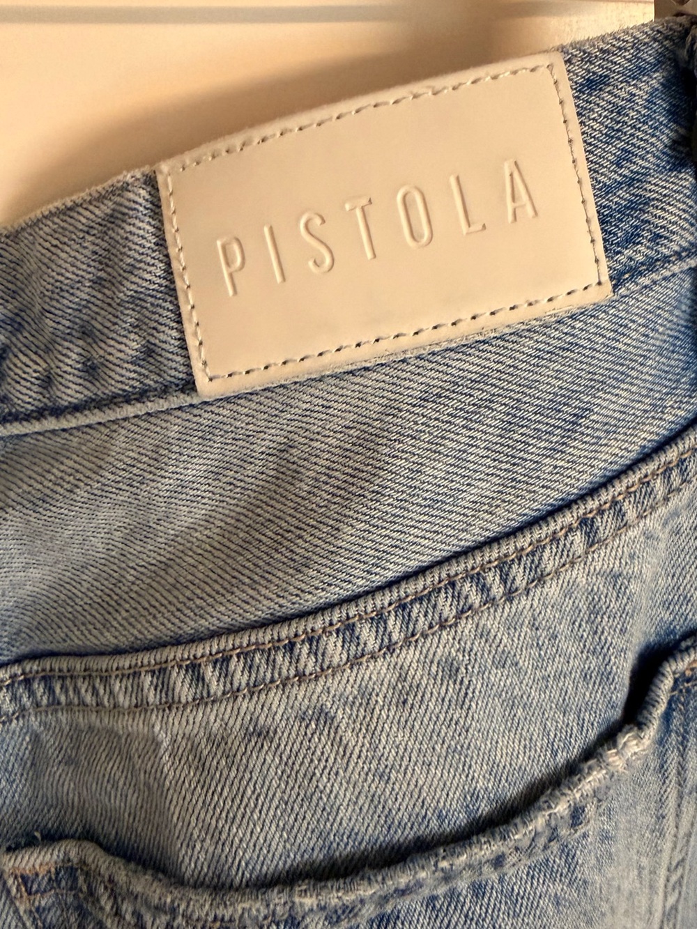 pistola Light Blue Straight-Leg Jeans with Gold Star Embroidery - Picture 5 of 6